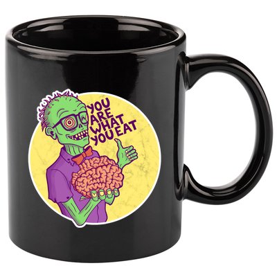 You Are What You Eat Zombie Nerd Brains 11oz C Handle Ceramic Mug