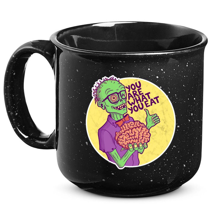 You Are What You Eat Zombie Nerd Brains 15oz Campfire Ceramic Mug