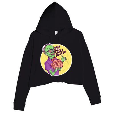You Are What You Eat Zombie Nerd Brains Crop Fleece Hoodie