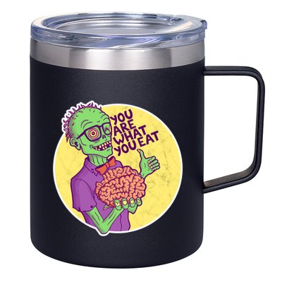 You Are What You Eat Zombie Nerd Brains 12oz Stainless Steel Coffee Mug