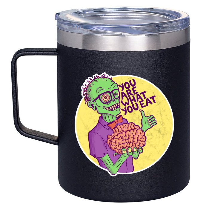 You Are What You Eat Zombie Nerd Brains 12oz Stainless Steel Coffee Mug