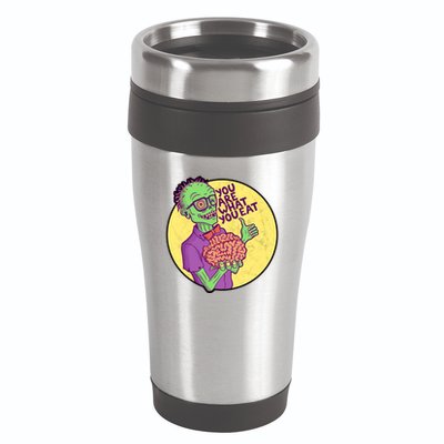 You Are What You Eat Zombie Nerd Brains 16oz Travel Tumbler