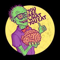 You Are What You Eat Zombie Nerd Brains Baseball Sleeve Shirt
