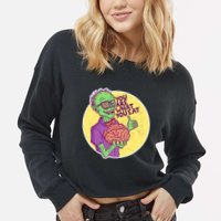 You Are What You Eat Zombie Nerd Brains Cropped Pullover Crew
