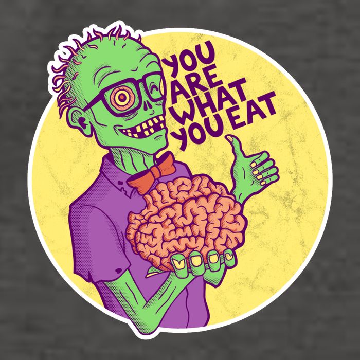 You Are What You Eat Zombie Nerd Brains Vector Backpack