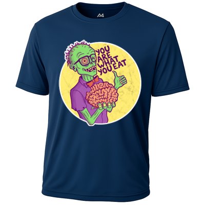 You Are What You Eat Zombie Nerd Brains Cooling Performance Crew T-Shirt