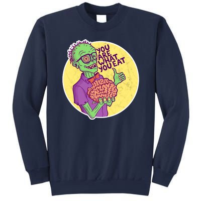 You Are What You Eat Zombie Nerd Brains Sweatshirt