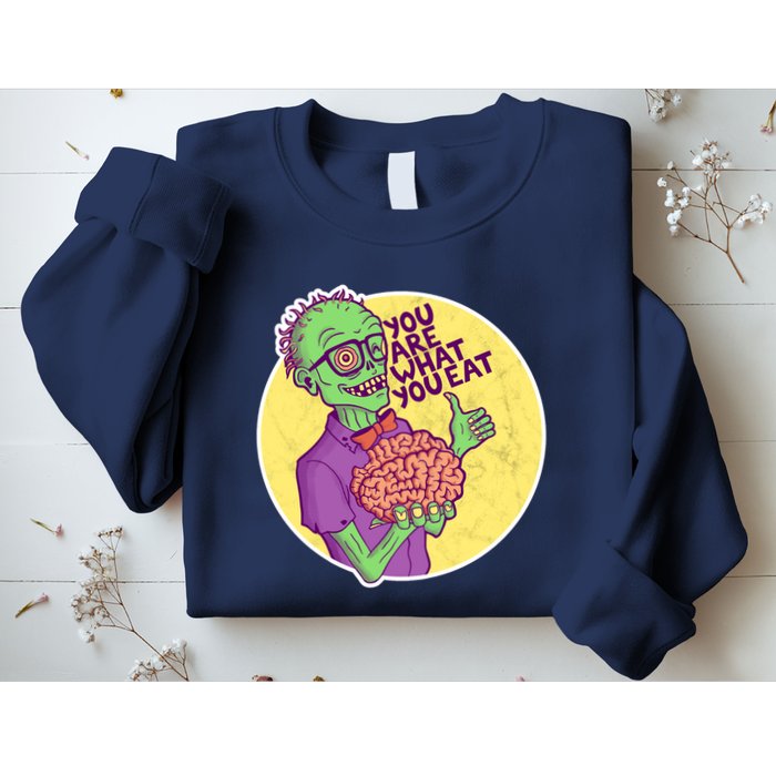 You Are What You Eat Zombie Nerd Brains Sweatshirt