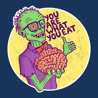 You Are What You Eat Zombie Nerd Brains T-Shirt