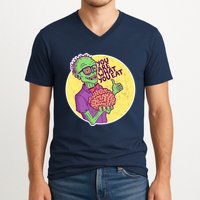 You Are What You Eat Zombie Nerd Brains V-Neck T-Shirt