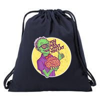 You Are What You Eat Zombie Nerd Brains Drawstring Bag