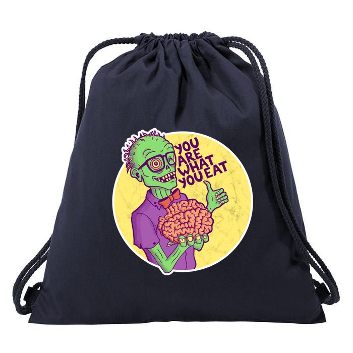 You Are What You Eat Zombie Nerd Brains Drawstring Bag
