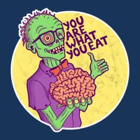 You Are What You Eat Zombie Nerd Brains Drawstring Bag