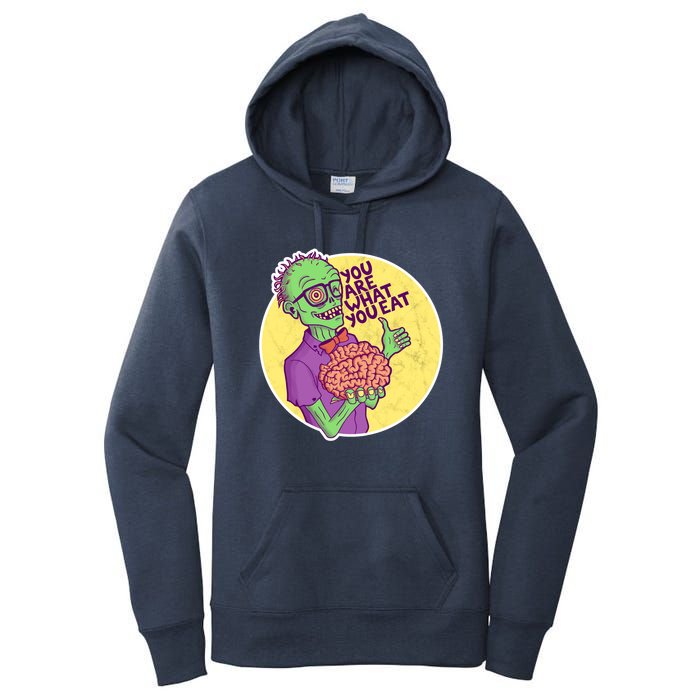 You Are What You Eat Zombie Nerd Brains Women's Pullover Hoodie
