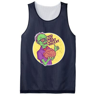 You Are What You Eat Zombie Nerd Brains Mesh Reversible Basketball Jersey Tank