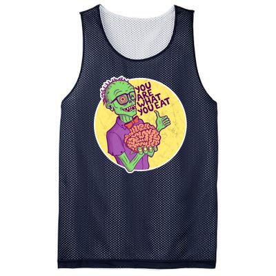 You Are What You Eat Zombie Nerd Brains Mesh Reversible Basketball Jersey Tank