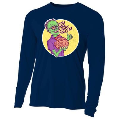 You Are What You Eat Zombie Nerd Brains Cooling Performance Long Sleeve Crew