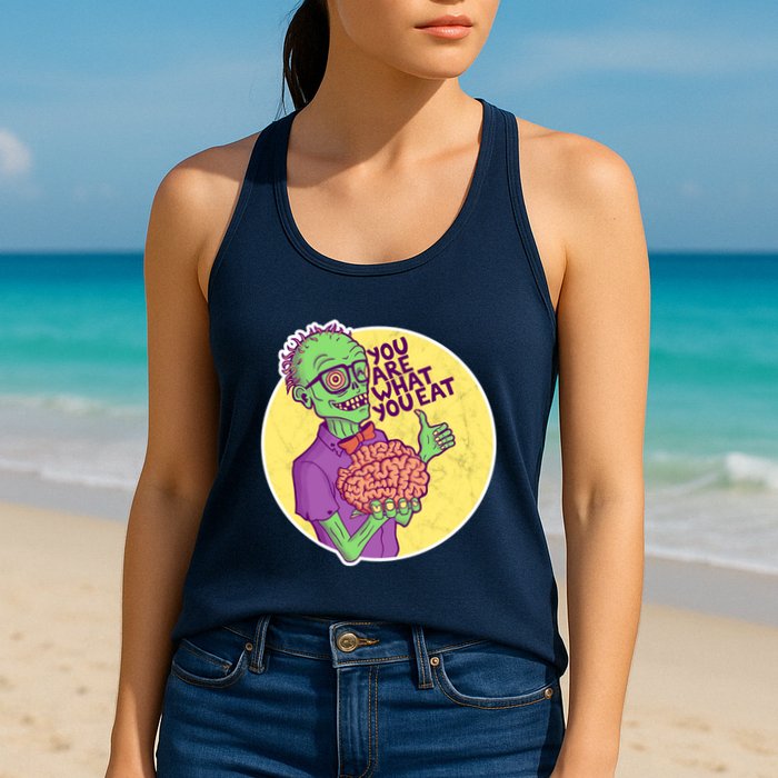 You Are What You Eat Zombie Nerd Brains Womens Tank Top