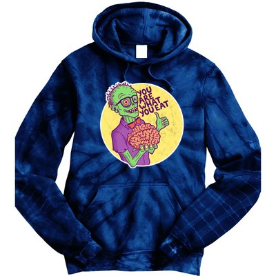 You Are What You Eat Zombie Nerd Brains Tie Dye Hoodie