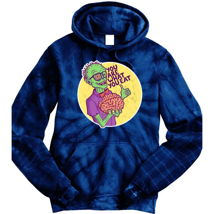 You Are What You Eat Zombie Nerd Brains Tie Dye Hoodie