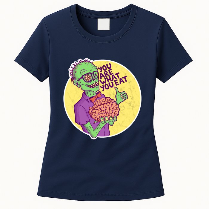 You Are What You Eat Zombie Nerd Brains Womens T-Shirt