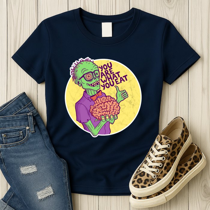 You Are What You Eat Zombie Nerd Brains Womens T-Shirt