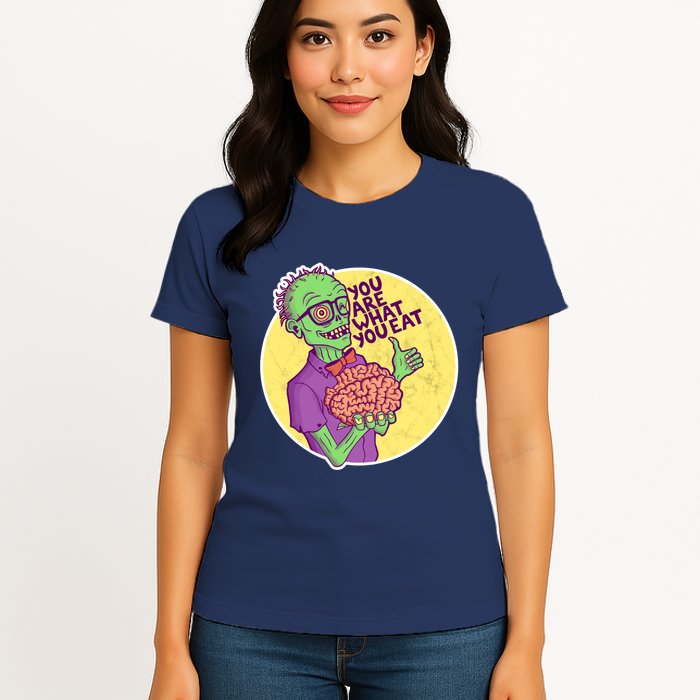 You Are What You Eat Zombie Nerd Brains Womens T-Shirt