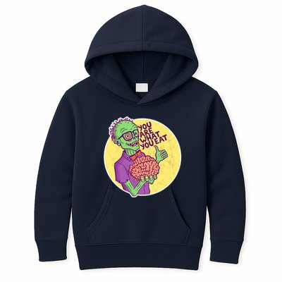 You Are What You Eat Zombie Nerd Brains Kids Hoodie