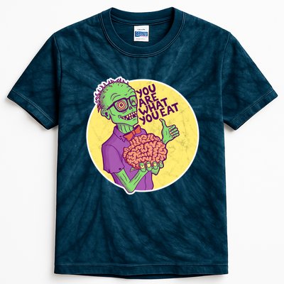 You Are What You Eat Zombie Nerd Brains Kids Tie-Dye T-Shirt