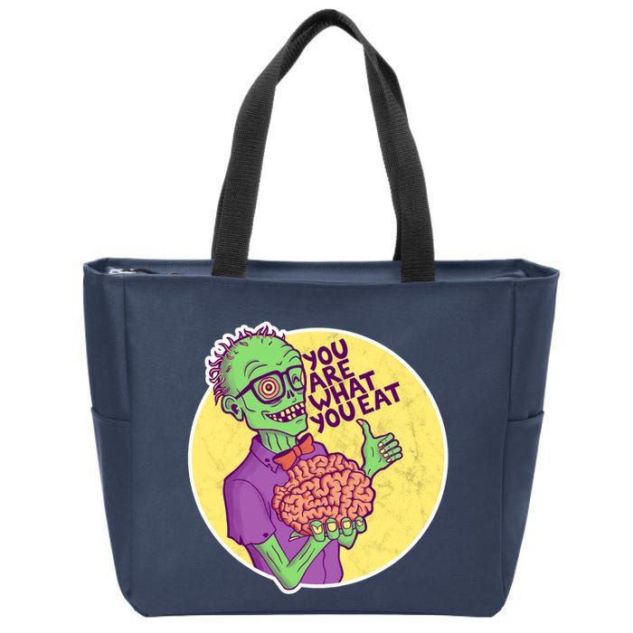 You Are What You Eat Zombie Nerd Brains Zip Tote Bag