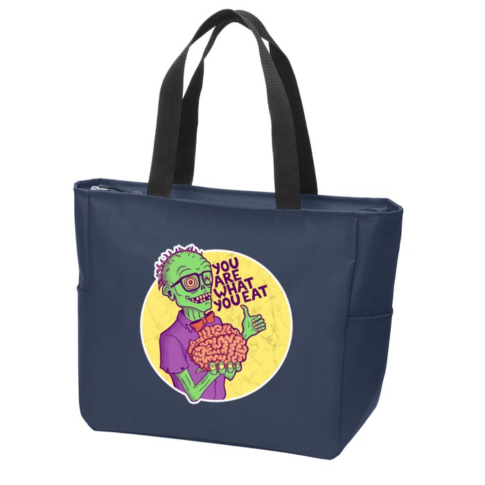 You Are What You Eat Zombie Nerd Brains Zip Tote Bag