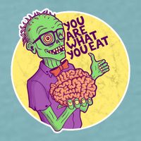 You Are What You Eat Zombie Nerd Brains Sueded Cloud Jersey T-Shirt