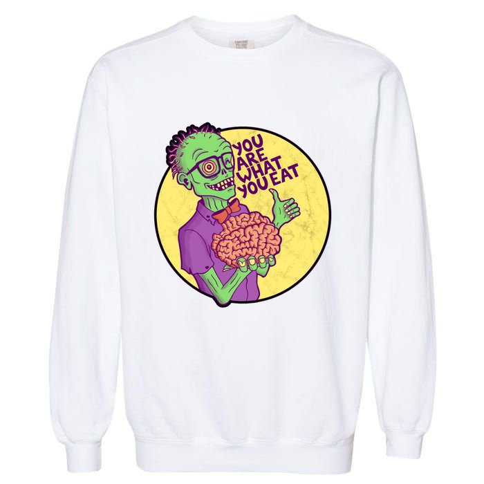 You Are What You Eat Zombie Nerd Brains Garment-Dyed Sweatshirt