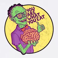 You Are What You Eat Zombie Nerd Brains Garment-Dyed Sweatshirt