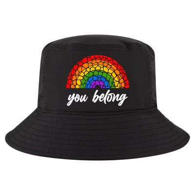 You Belong LGBTQ Stone Pattern Rainbow Cool Comfort Performance Bucket Hat