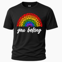 You Belong LGBTQ Stone Pattern Rainbow Performance Shirt