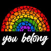 You Belong LGBTQ Stone Pattern Rainbow Drawstring Bag