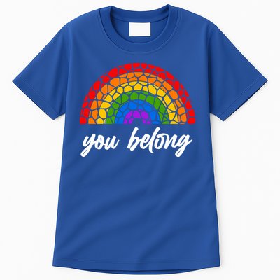 You Belong LGBTQ Stone Pattern Rainbow Tall T-Shirt