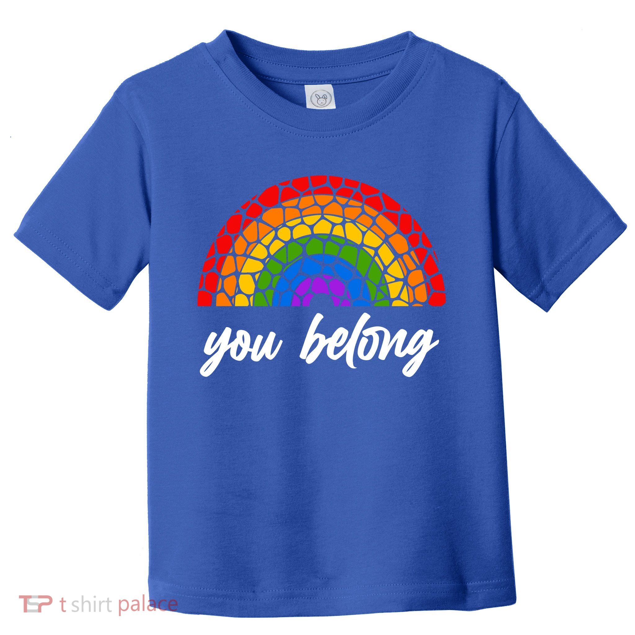 You Belong LGBTQ Stone Pattern Rainbow Toddler T-Shirt