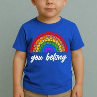 You Belong LGBTQ Stone Pattern Rainbow Toddler T-Shirt