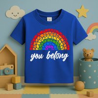 You Belong LGBTQ Stone Pattern Rainbow Toddler T-Shirt