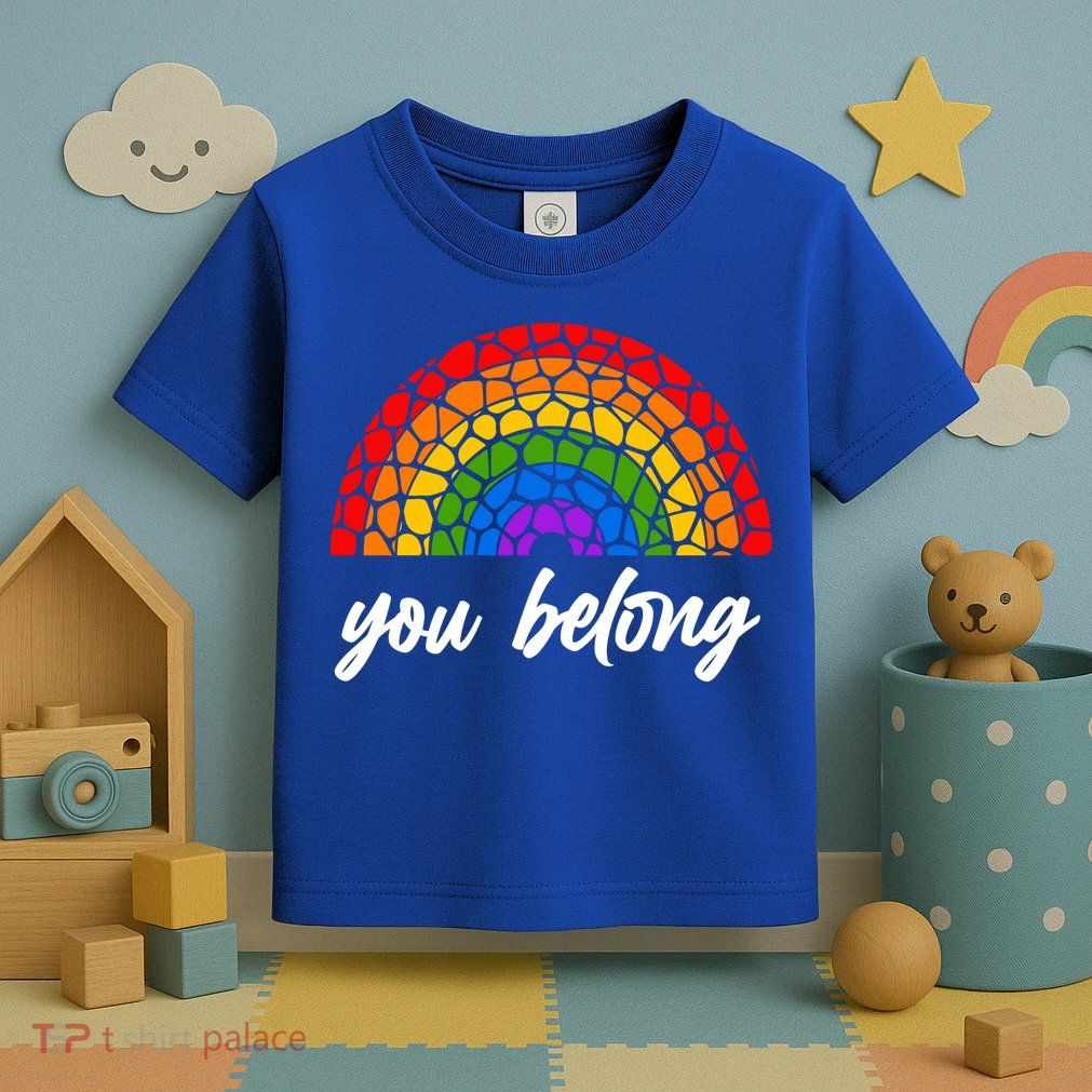 You Belong LGBTQ Stone Pattern Rainbow Toddler T-Shirt