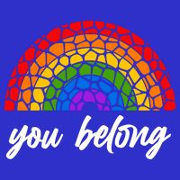 You Belong LGBTQ Stone Pattern Rainbow Kids T-Shirt