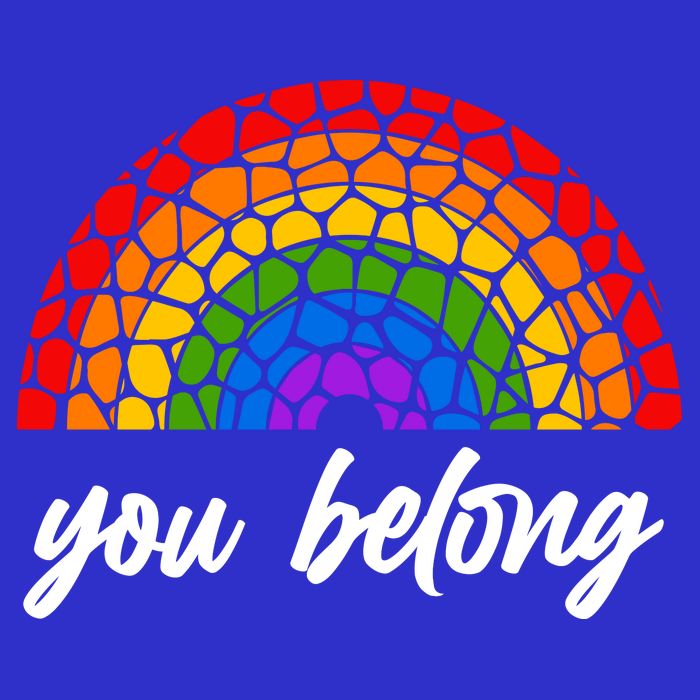 You Belong LGBTQ Stone Pattern Rainbow Kids T-Shirt