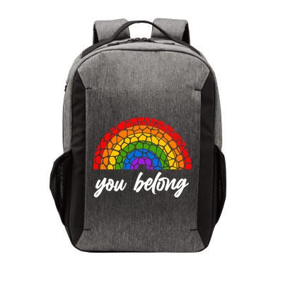 You Belong LGBTQ Stone Pattern Rainbow Vector Backpack