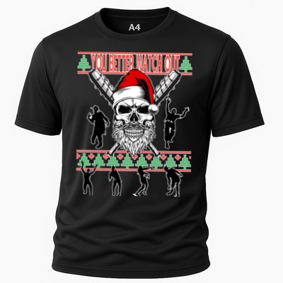 You Better Watch Out Zombie Santa Ugly Christmas Performance Shirt