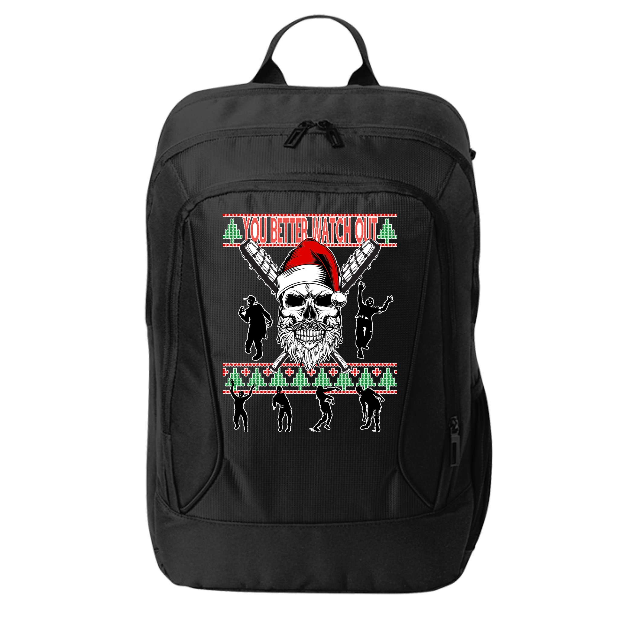 You Better Watch Out Zombie Santa Ugly Christmas City Backpack
