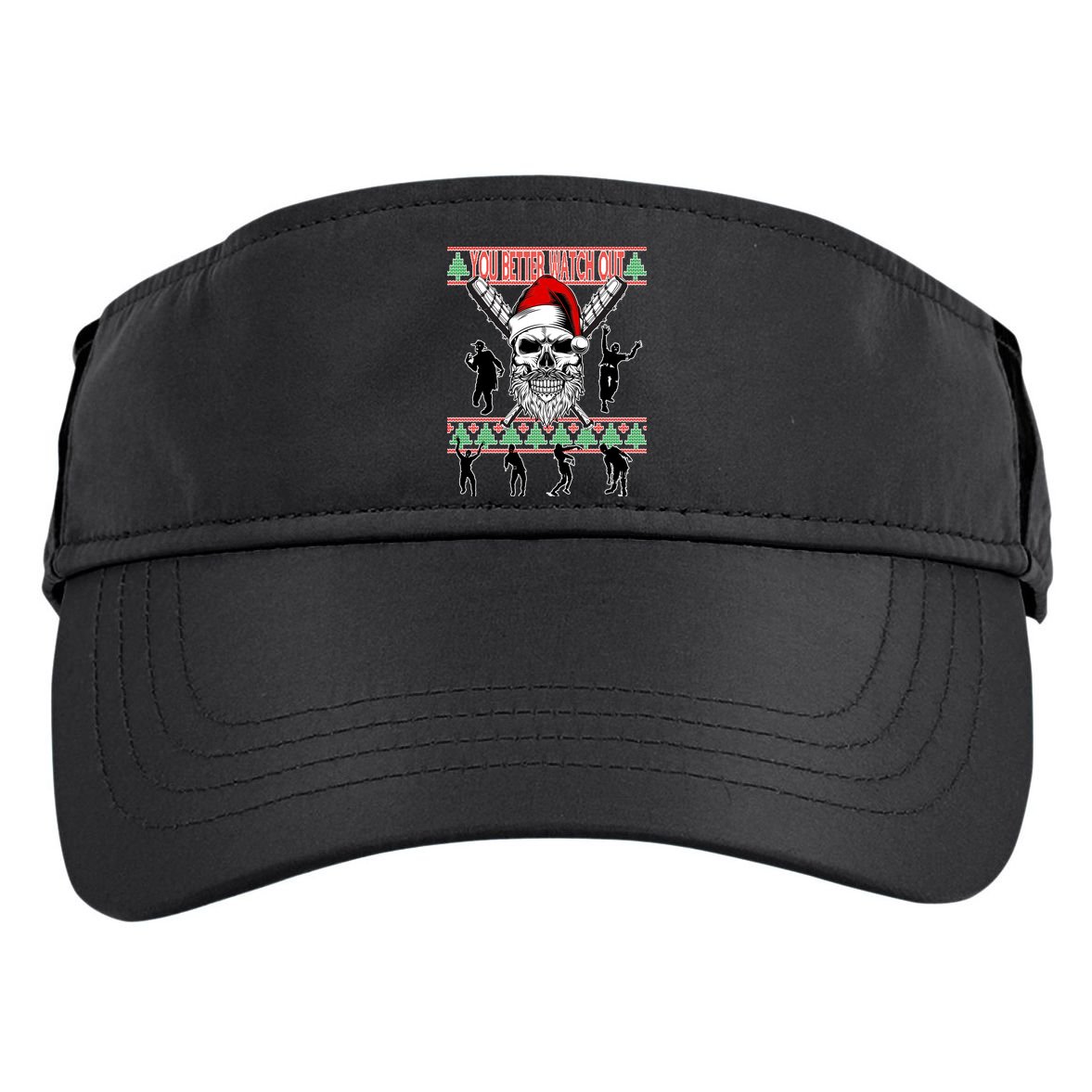 You Better Watch Out Zombie Santa Ugly Christmas Adult Drive Performance Visor