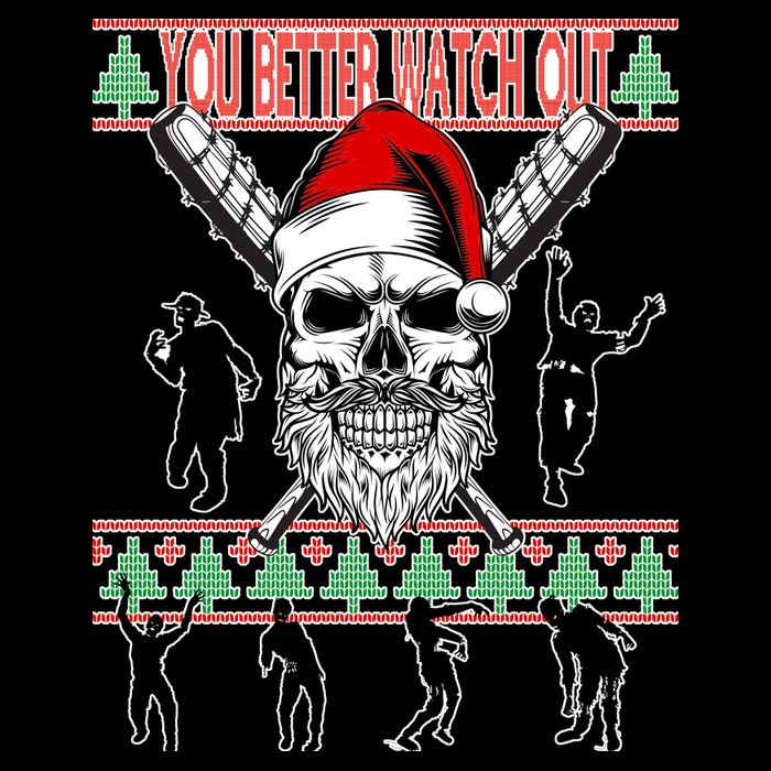 You Better Watch Out Zombie Santa Ugly Christmas Flatbill Hat