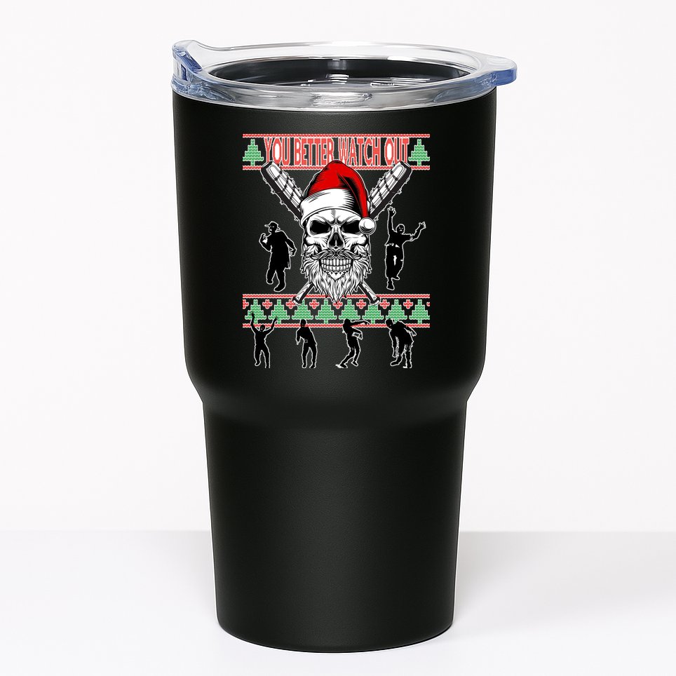You Better Watch Out Zombie Santa Ugly Christmas Tumbler